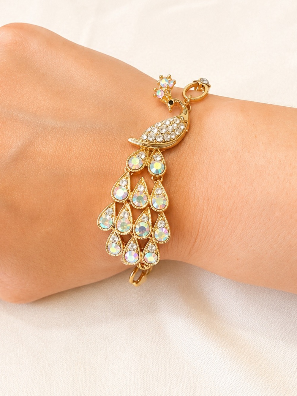 Stunning peacock bracelet! With Swarovski crystals